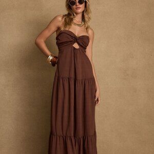 12th Tribe Mara Mocha Maxi Dress Size XSXS